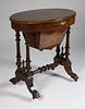 Victorian Burlwood Sewing Stand, late 19th Century