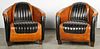 Pair Aviation Inspired Art Deco Style Club Chairs