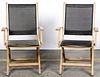 Labeled Gloster Folding Teak Armchairs