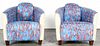 Pair of Modern Blue Oval Chairs