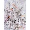 ALEJANDRO OSORIO, Burning Disney Cloud, Firmado y fechado 21, Mixta/papel/cartón/madera en caja de acrílico, 201 x 147 cm