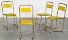 Four Vintage Industrial Design Stacking Metal Chairs