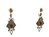 Vintage Gold-Filled Dangle Earrings with Crystals
