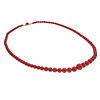 Graduated Coral Bead, Silver Necklace