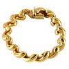 14k Yellow Gold Fancy Link Italian Bracelet