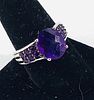 Amethyst & Sterling Accent Ring