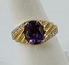 10kt Gold, Amethyst, and Diamond Ring