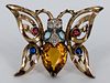 Vintage Sterling Silver/Vermeil Butterfly Pin