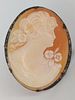 Hand-Carved Shell Cameo Pin