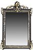FRENCH PARCEL GILT & PAINTED MIRROR, 19TH C.