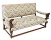 FRENCH FIGURAL CARVED WALNUT SETTEE SOFA