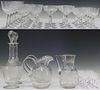 (43) ETCHED COLORLESS GLASS DRINKS SERIVCE
