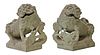 (2) LARGE CHINESE STONE GUARDIAN LION-DOGS