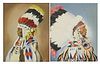 (2) H.A. FOX (D.2020) INDIAN CHIEF PAINTINGS, 1946