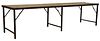 LARGE RUSTIC PLANK-TOP CAST IRON TABLE, 120"L