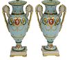 2) FRENCH LE TALLEC URN-FORM PORCELAIN TABLE LAMPS