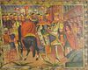 TRIUMPH OF CHARLES V PAINTING ON WOOD PANEL