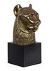 A Brass Head of Lioness Height 1 1/4 inches.