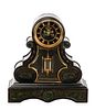 French Slate & Malachite Mantle Clock, 19th C.