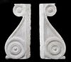 (2) ARCHITECTURAL ITALIAN MARBLE SCROLLED CORBELS