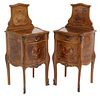 (2) ITALIAN LOUIS XV STYLE MARQUETRY NIGHTSTANDS