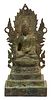Southeast Asian Patinated Metal Buddha Figure