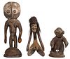 Oceanic Carved Wood and Ceramic Figurine Assortment