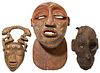 Multi-Cultural Carved Wood Tribal Mask Assortment