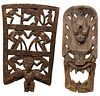 Ethnographic Carved Wood Mask and Panel