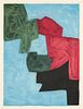 Poliakoff, nach Serge Composition bleue, noire rouge et verte (Komposition in Blau, Rot, Schwarz und Grün). 1964. Farbaquatinta auf Velin. 19,5 x 25,5