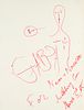 Gabo, Naum o.T. 1965. Faserstift auf glattem, chamoisfarbenem Schöller Turm. 38,5 x 30 cm. Signiert, datiert, betitelt und mit handschriftlicher Widmu