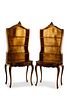 Pair of Italian Rococo Style Giltwood Bookcases