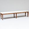 Directoire Provincial Walnut and Linen Upholstered Window Bench
