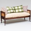 Anglo-Indian Padouk, Caned and Upholstered Settee