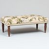 William IV Style Mahogany and Magnolia Needlework Upholstered Bench