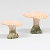 Two Astier de Villatte Earthenware Models of Mushrooms