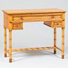 Faux Bamboo and Birds Eye Maple Writing Desk, of Recent Manufacture