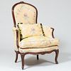 Louis XV Style Beachwood Upholstered BergÃ¨re