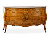 Rococo Style Polychrome Decorated Bombe Commode
