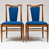 Pair of Danish Modern Teak Upholstered Side Chairs