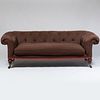 English Brown Tufted Fine Wool Upholstered Sofa