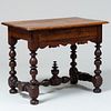 Continental Baroque Style Turned Walnut Table
