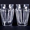 Pair of Small Baccarat Glass Vases