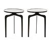 Pair of Modernist Iron Tripod Side Tables