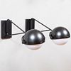 Two Contemporary Black Metal Wall Lights