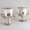 Pair of Silver Plate Wine Coolers and Liners