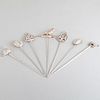 Group of Seven Silver and Silver Plate Meat Skewers