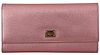 PINK LEATHER BIFOLD CONTINENTAL CLUTCH CRYSTAL WALLET