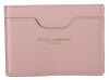 PINK DAUPHINE LEATHER LOGO PRINT ONE CARD HOLDER WALLET