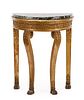 Marble Top & Carved Gilt Wood Demilune Console